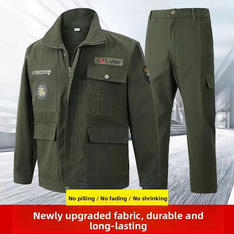 Set da Lavoro in Puro Cotone per Uomo, Abbigliamento Resistente alle Scottature e all'Usura per Saldatura e Cantieri Edili