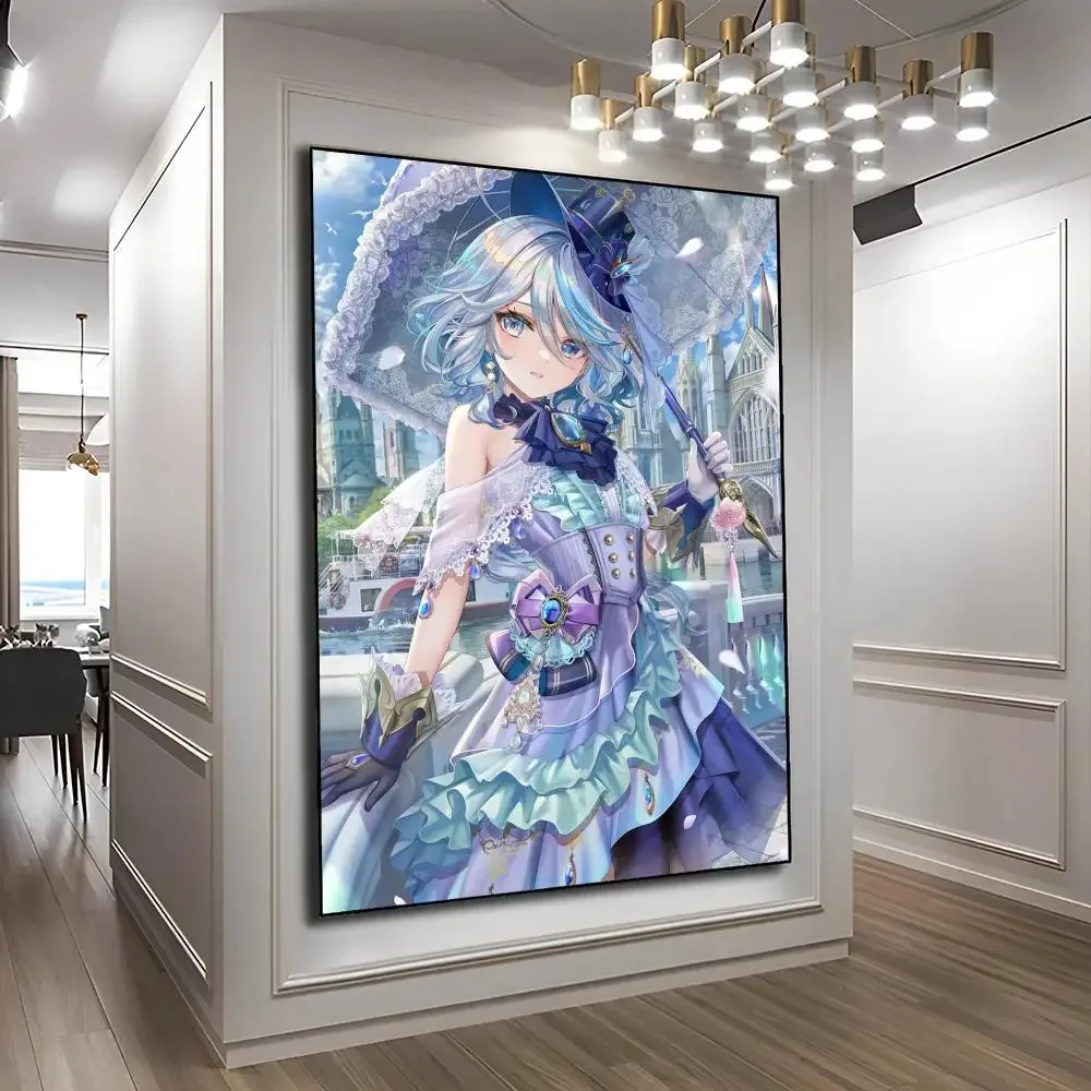 Gioco Genshin Impact account Furina De lee Poster Canvas Art murales Decor Game Room Decor Gifts Kawaii HD Painting