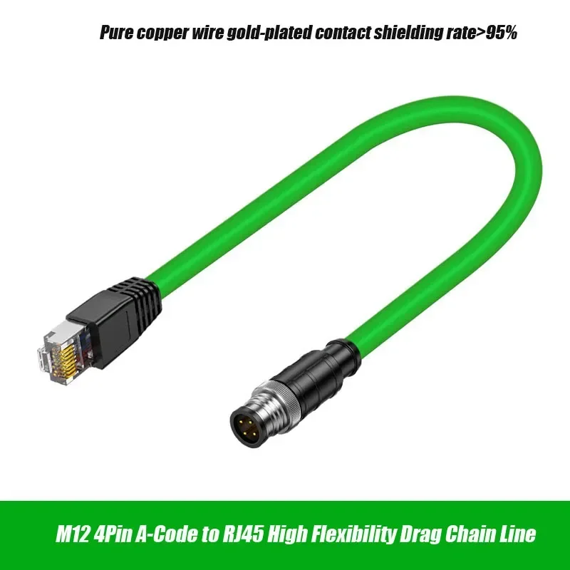 Kabel ekranujący M12 do 4Pin 8Pin RJ45 Network Coding Line A-Code D-Coding X-Type Male Female Head to RJ45 Connector Drag Chain Shielding Cable