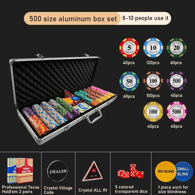 Conjunto de fichas de pôquer de cerâmica, 200 peças, moeda, sala de xadrez, chip de alta qualidade, clube de pôquer exclusivo, texas hold'em, caixa de armazenamento de chips, jogos de mesa