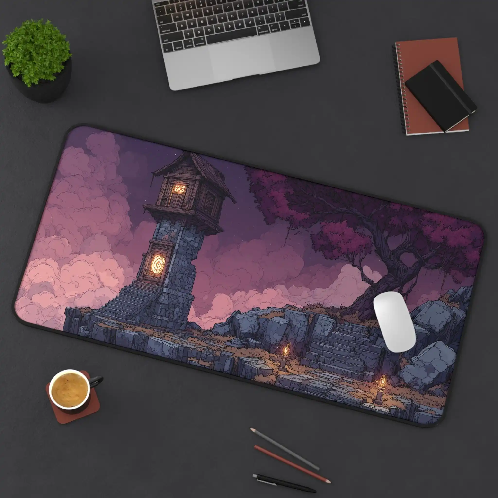 

Pink Wooden House Themed Mouse Pad, Non-slip Waterproof Mouse Pad, Office Gaming Desk Decoration Mat, Perfect Gift for Friends.