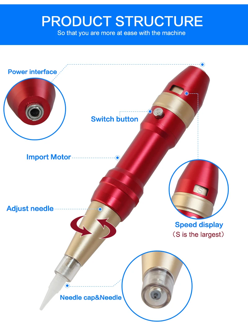 D15 Permanent makeup Machine Rotary Tattoo Machines Pen Semi-pens Eyebrow Lip Piercing Gun Microblading Supplies