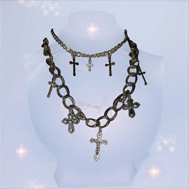 European And American Cross-Border Jewelry Retro Street Style Minimalist Fashion Cross Versatile Necklace For Women Trendy