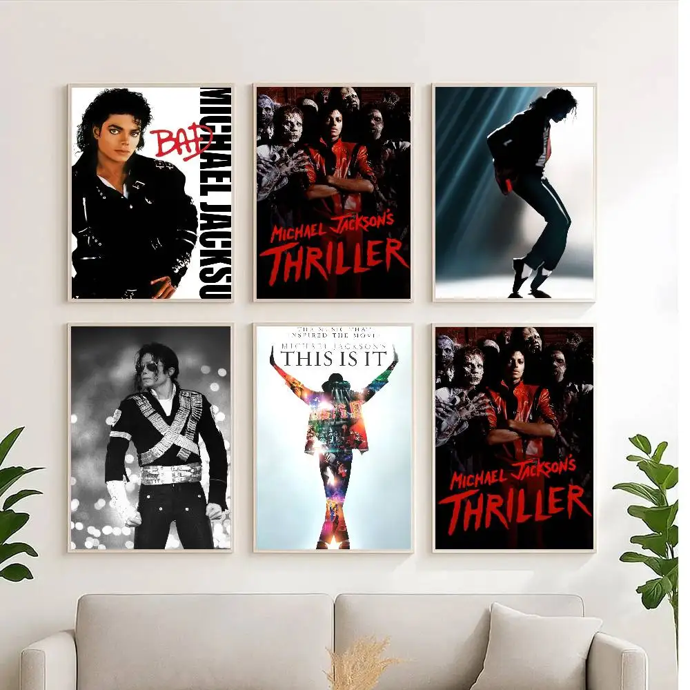 1pc Singer Michael Jackson Poster High Quality Print Waterproof Wall Art Sticker For Bar Living Room Decor Gift