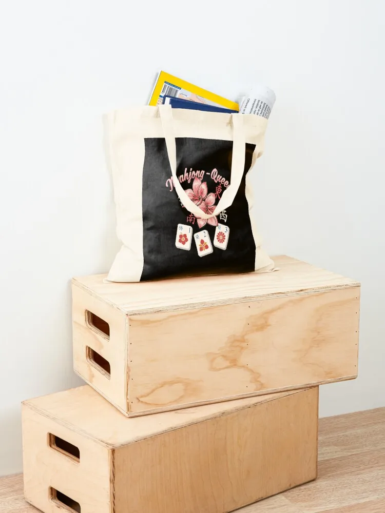 Womens Funny Mahjong Art Mahjong queen Tote Bag Canvas shoulder bag cute pouch bag luxury women