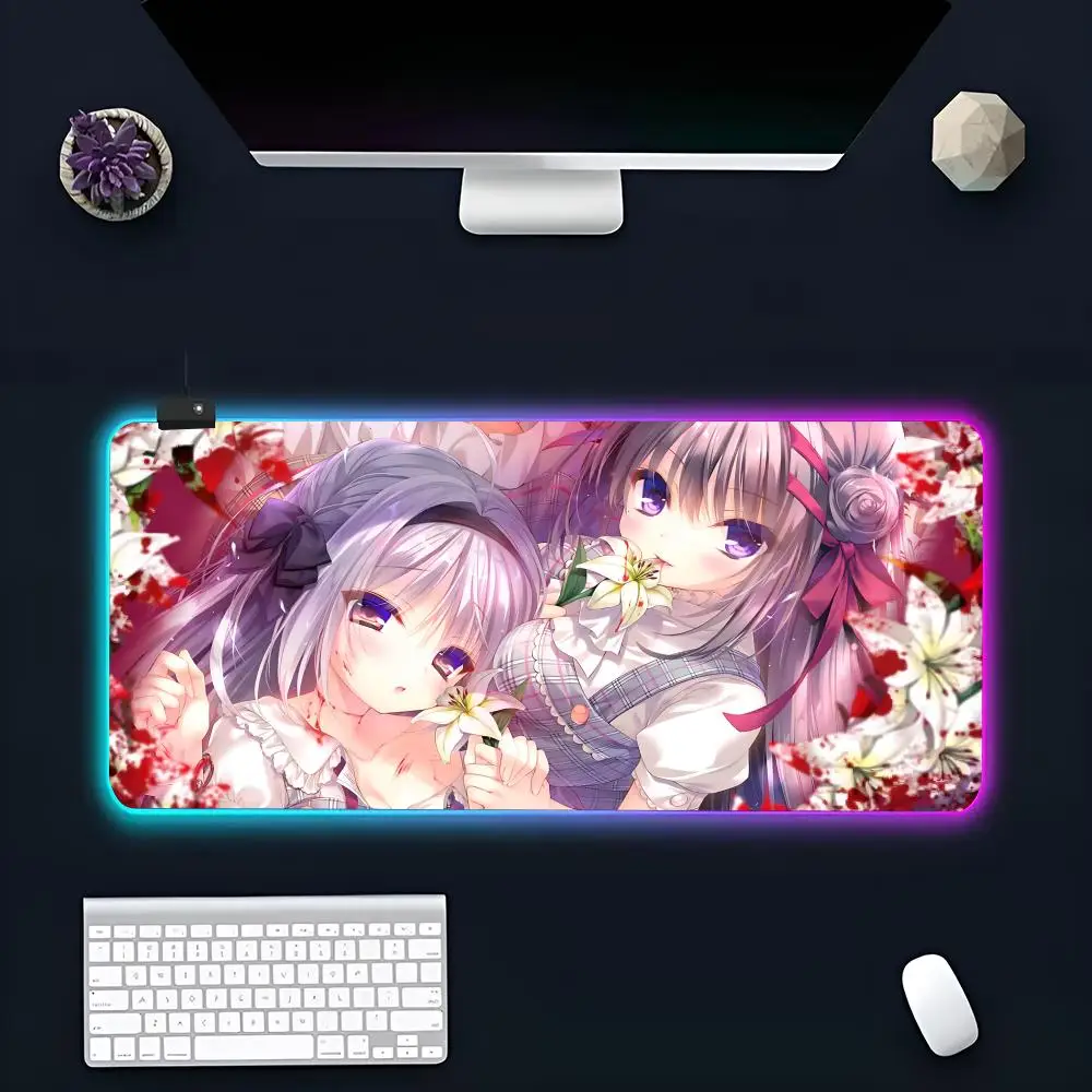 The lily of true love is dyed red Mouse Pad Popular Large RGB Mause pads XXL LED Japan made Table Pads Keyboard Mats Desk Rug Wi