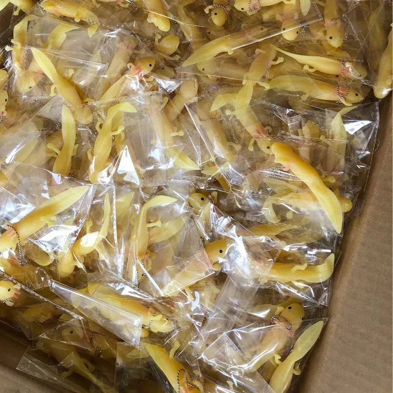 Axolotl المفاتيح Kawaii نيوت السمندر الطفل الأسماك العجن لعبة الضغط الضغط حقيبة الهاتف المحمول مفتاح سلسلة قلادة