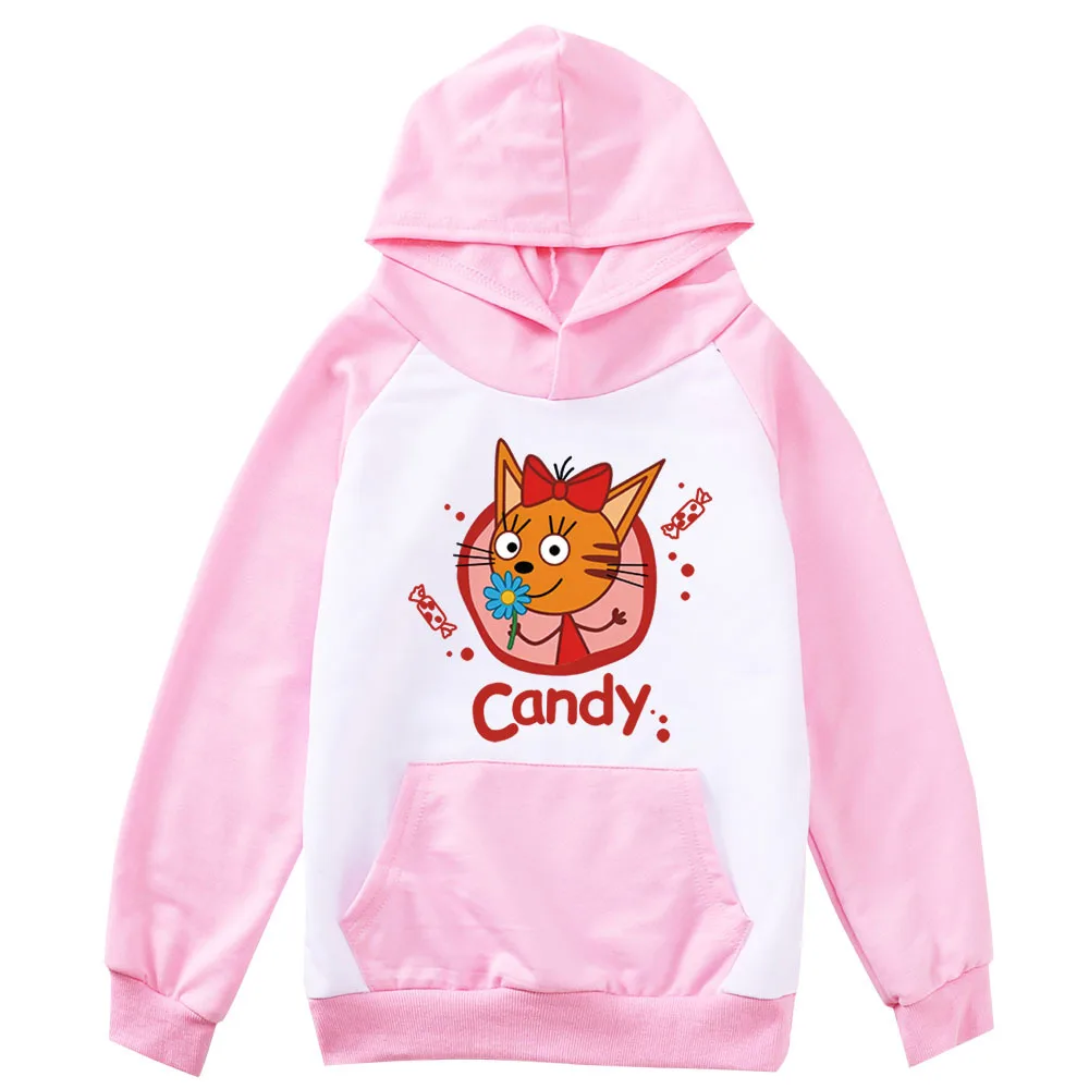 

Russian TpnkoTa Three Kittens Kids Hoodie Baby Girls Kid E Cats Coats My Family Three Happy Cats Clothes Boys Hooded Sweatshirts