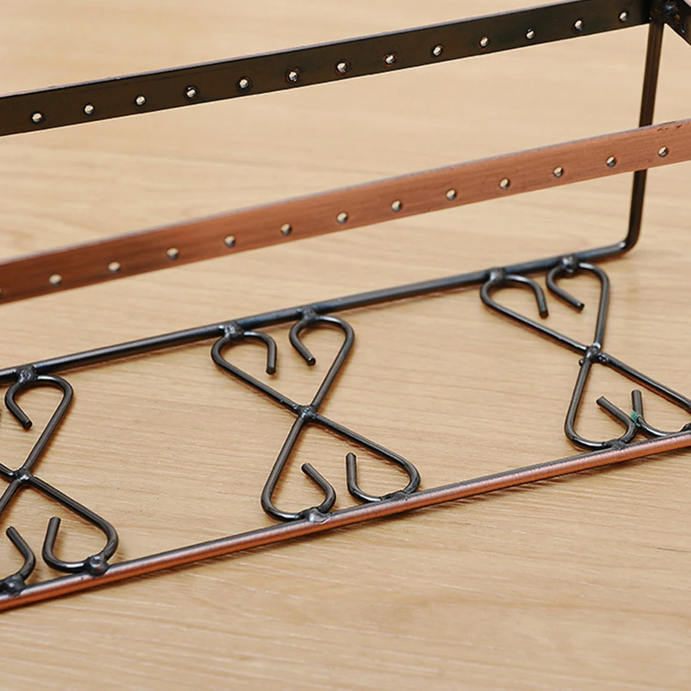 

Jewelry Display Stands Organizer Rack Vintage Style Earring Necklace Bracelet Holder Hole Design Chic Desk Storage