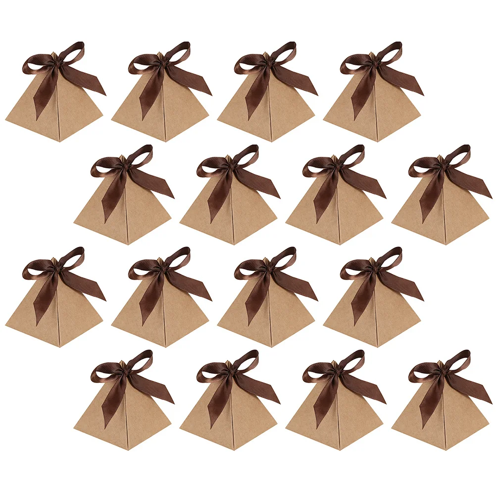 

20Pcs Wedding Candy Boxes Paper Ribbon Stylish Durable Candy Gift Cookie Storage Box Wedding Favor Treat Holder