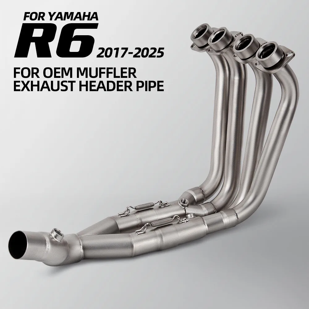 Colector de escape R6 para Yamaha R6 2017-2026, conexión de tubo de escape para motocicleta, silenciador original, accesorios de escape de carreras