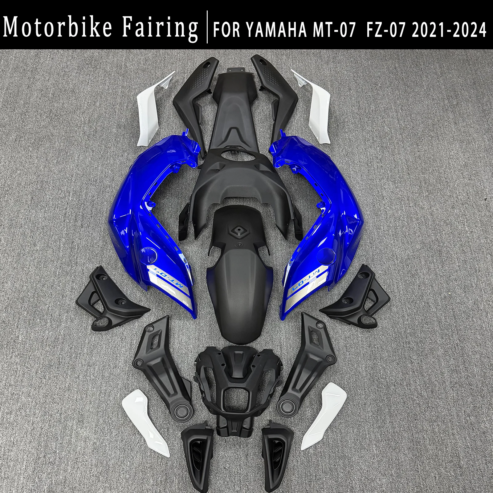 

Brand new ABS motorcycle full fairing kit, suitable for Yamaha MT-07/FZ07 2021 2022 2023 2024 body fairing kit, mt07 fz07 21-24