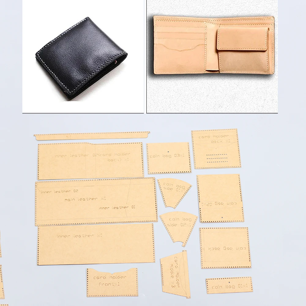 10x11x2cm kart sahibi cüzdan sikke çanta dikiş desen deri zanaat kalıp kesme şablonu