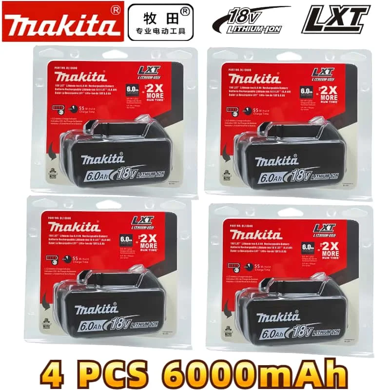 100% Genuine/Original 6Ah Makita 18V Battery for DTD173 BL1830B BL1850B BL1850 BL1840 BL1860 BL1815 Replacement Lithium Battery