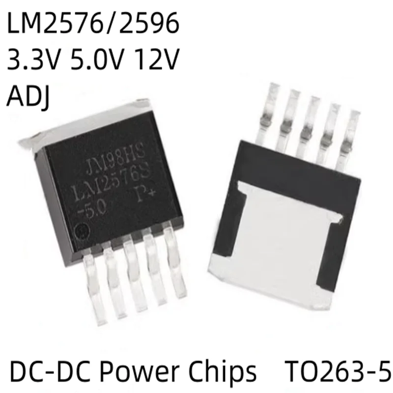 

XKSS 10PCS New and Original LM2576 LM2576SX LM2596 LM2596S-5.0V/12V/3.3V/ADJ TO-263-5 DC-DC Power Chips