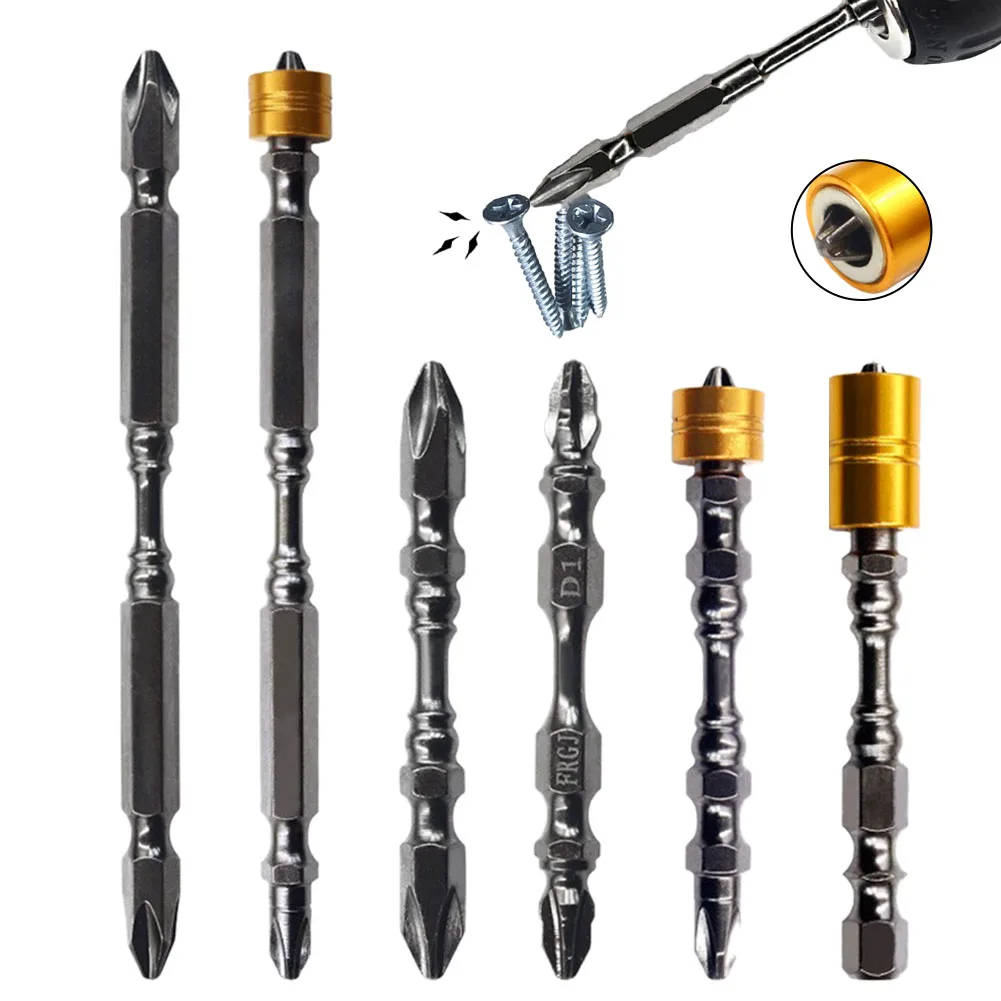 1pc Double Head PH2 Screwdriver Bit With Magnetic Ring Magnetizer Magnetic Electric Screw Driver For Power Tool 65-110mm