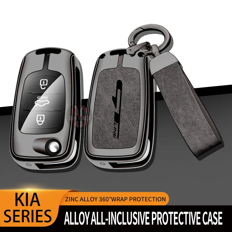 

Zinc Alloy 3/4 Buttons Car Remote Key Case For KIA GT Line Forte Seltos K3 K5 Sportage Ceed Soul For Kia GT LINE Car Key Cover