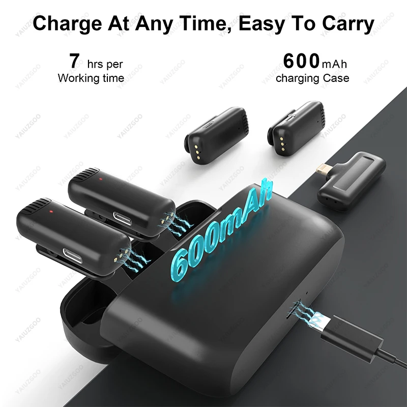 Mini Wireless Lavalier Microphone Portable Noise Reduction Short Video Recorder Iphone C With Charging Box