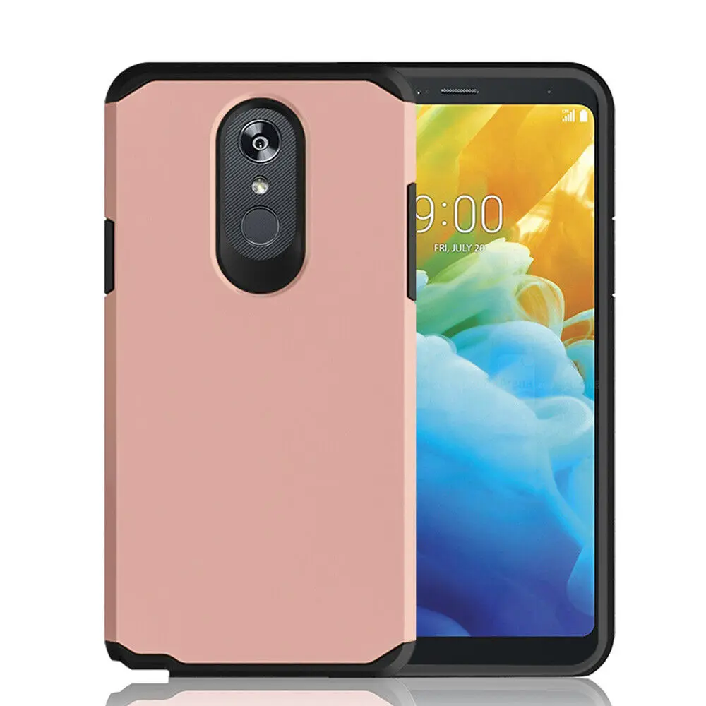 For LG Stylo 5+Plus/Stylo 5v/Stylo 5x Shockproof Armor Bumper Slim Rubber Hard Case+Tempered Glass