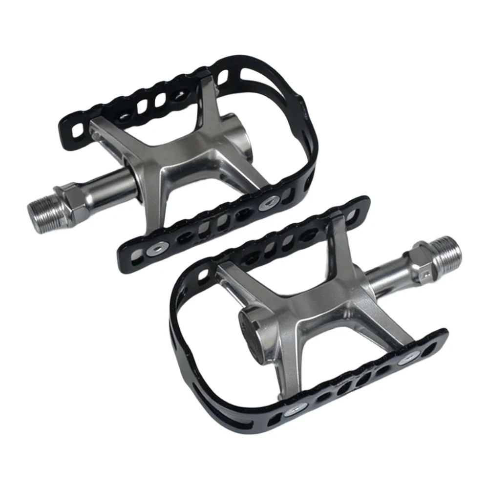 Collapsible Bicycle Pedals Folding Bike Pedals Aluminum Alloy Construction Serrated Grooves Grip Dual Sided Folding Pedals