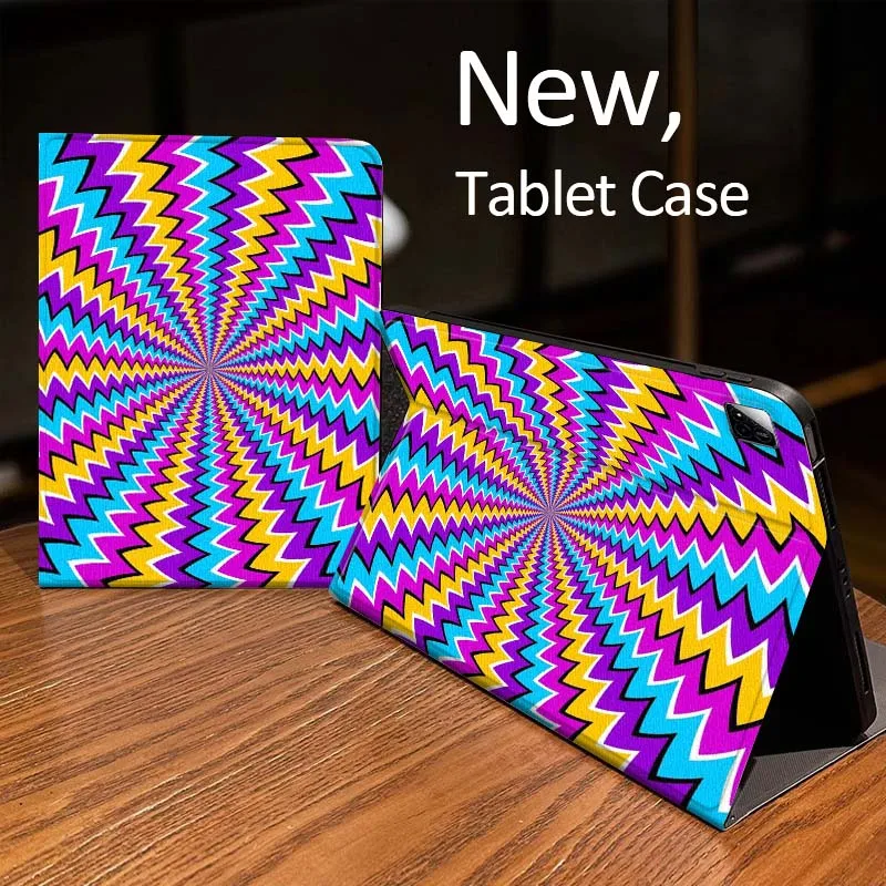 

Yellow Black Spiral Pattern Case For Xiaomi Mi Redmi Pad 2 4 5 7S 6S 6 7 8 Plus SE Pro K 2025 inch 8.7 11 Tablet