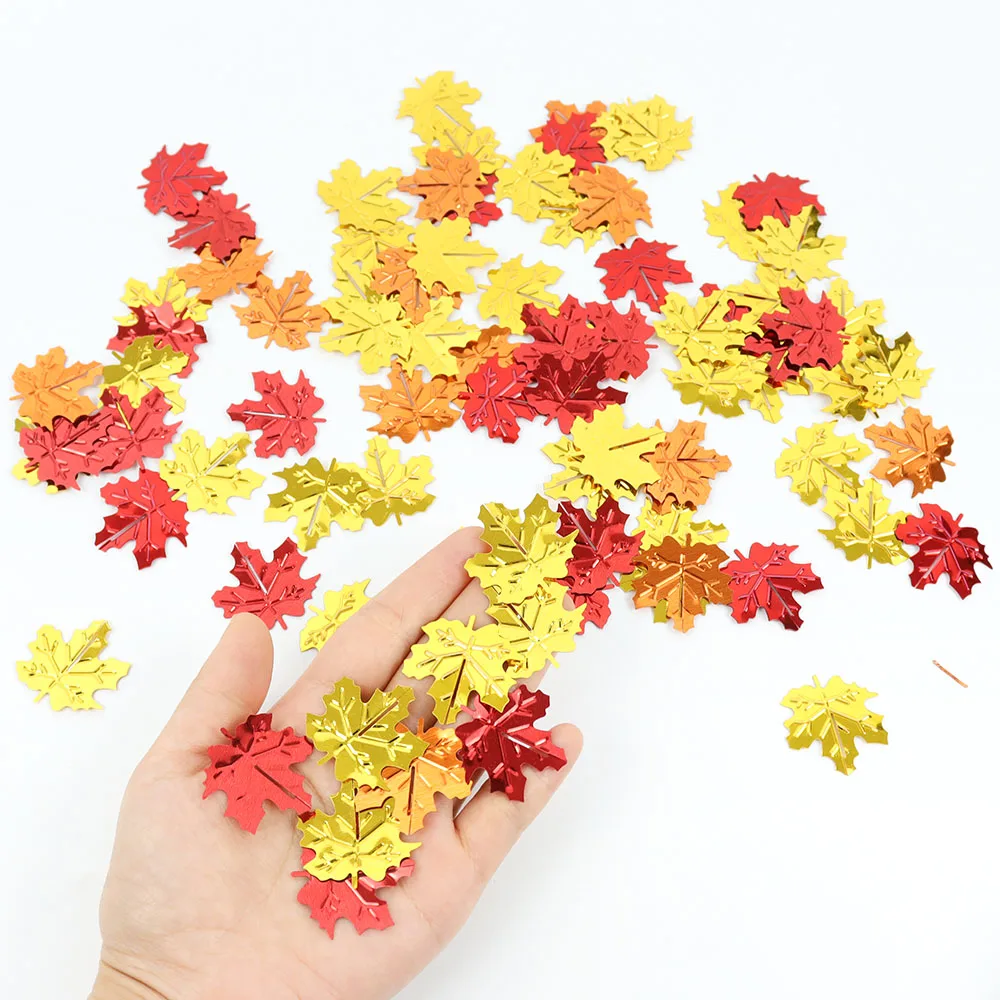 15g Herbst Glitzer Ahornblätter Konfetti Thanksgiving Dekor Pailletten Herbst Hochzeit Geburtstag Halloween Party Tischstreuer Konfetti – Detail 5