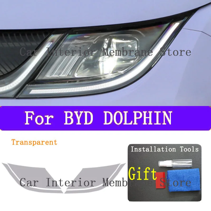 For BYD DOLPHIN EV 2022 2023 Car Exterior Headlight Anti-scratch Front Lamp Tint TPU Protective Film Cover Repair Accessories