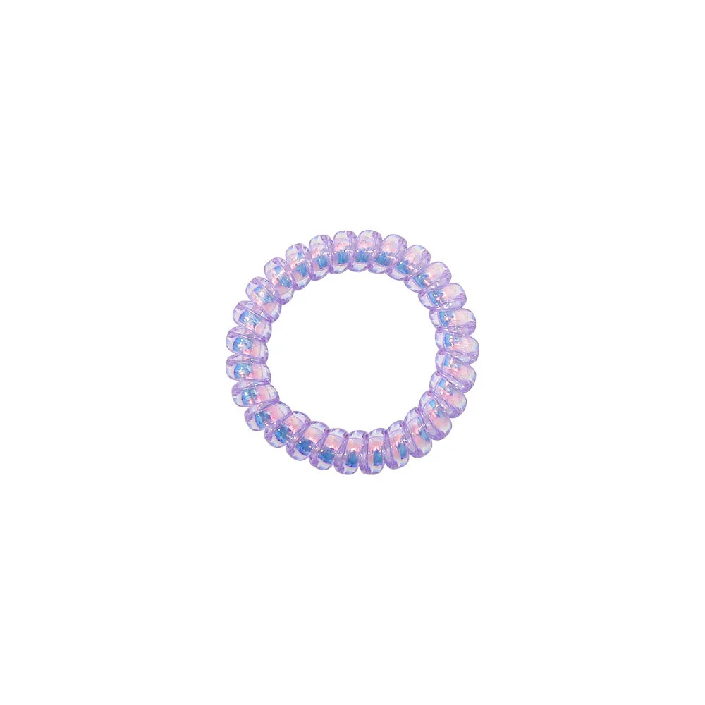 Fasce per capelli a spirale all\'ingrosso colore lavanda viola linea telefonica carina cravatta per capelli in Silicone molle elastiche per donna