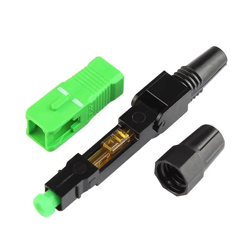 50-400pcs Optical Fiber Quick SC APC Connector SM Single-mode Fiber Optic Fast Connector SC UPC Adapter FTTH Tool Free Shipping