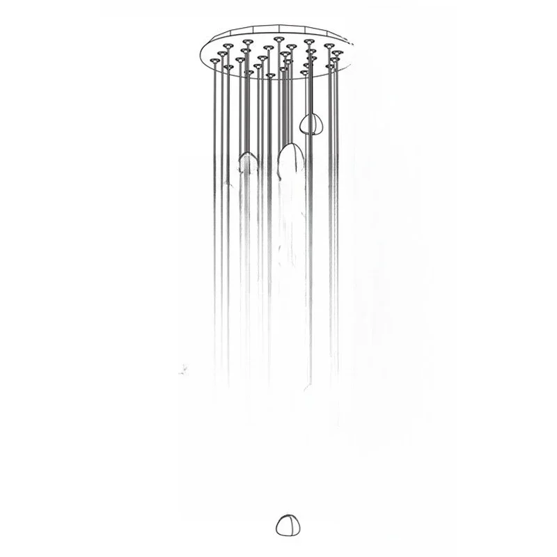 

Stair chandelier, villa living room loft duplex, large chandelier, special for rotating staircase