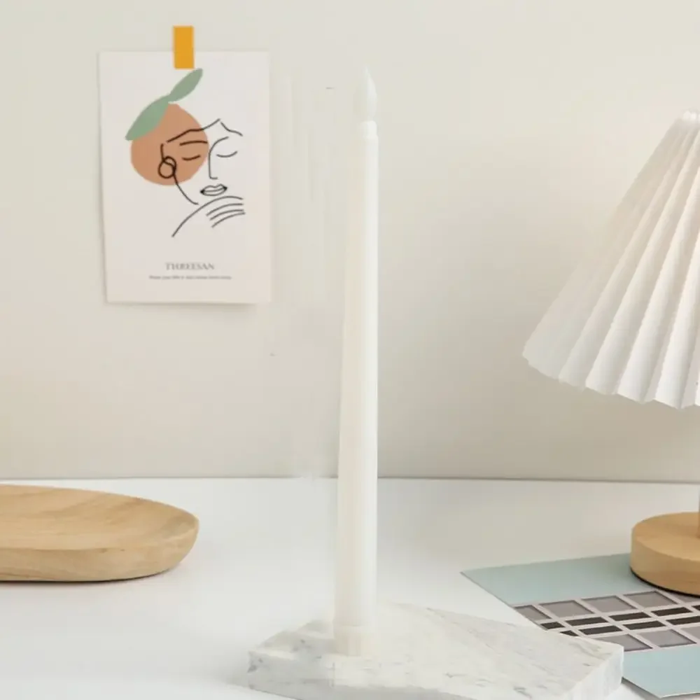 Simulation Led Candles Battery Operated 3D Wick Flameless Taper Candles Creative with Flickering Flame Atmosphere Light