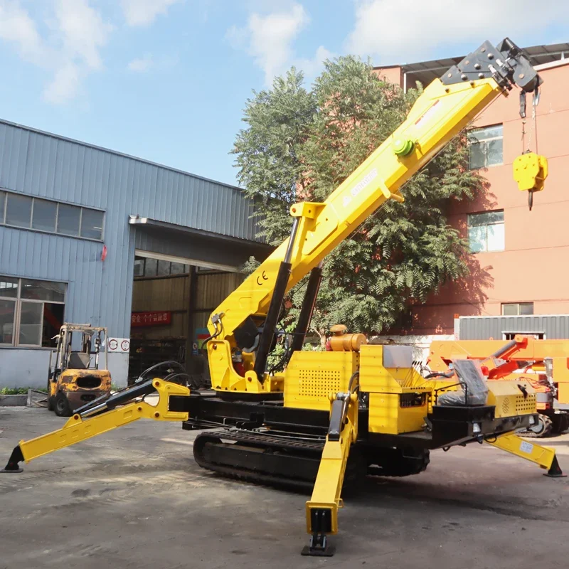 High Efficiency Mobile Spider Crane Crawler 3 Ton Hydraulic Spider Crane 360 Degree Construction Track 5 Ton Spider Crane