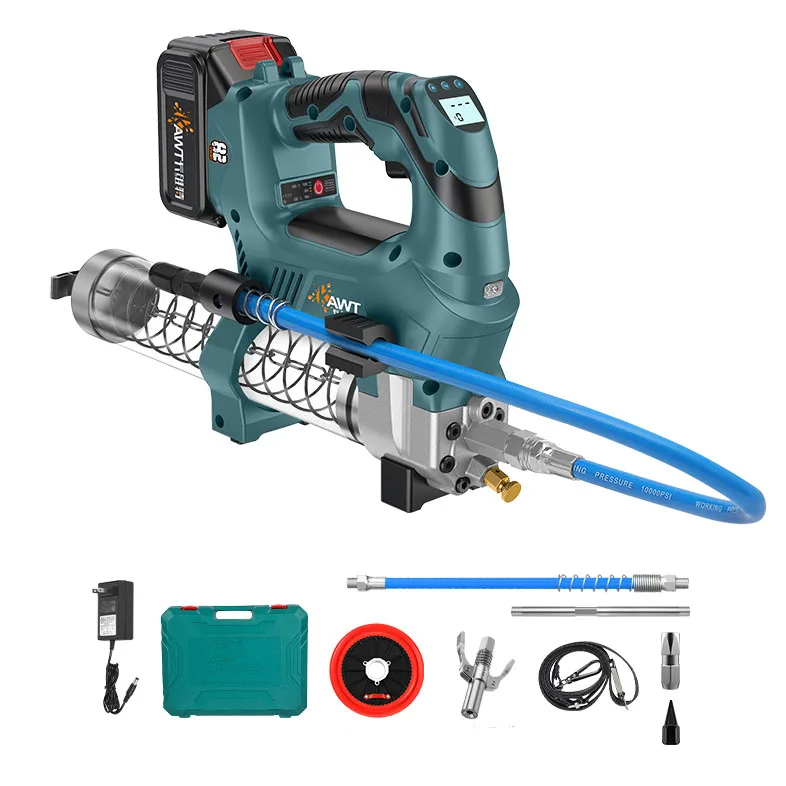 600CC 12000PSL Electric Grease Gun Oil Injector Fat Machine Electric Grease Gun Hardware Tools for 21v Battery