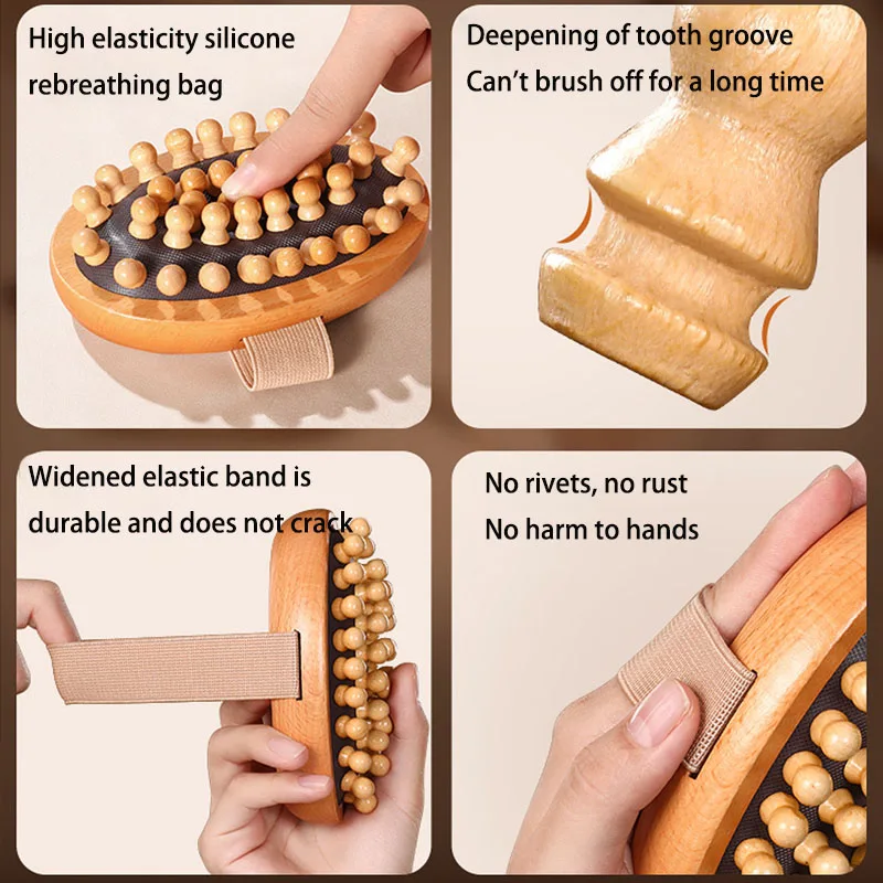 Manuelles Rückenmassagegerät, Meridianbürsten für den ganzen Körper, Massieren des Bauches und der Beine, Schabegerät