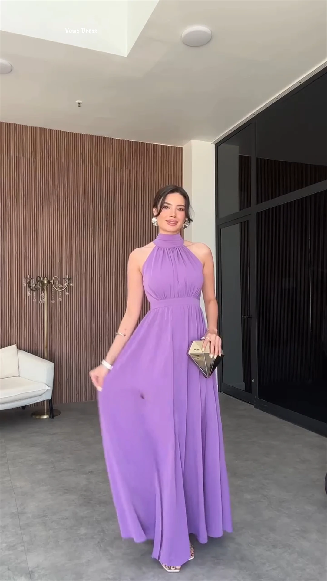 Vole Abiti da sera Donna Abiti da festa eleganti per le donne Abito da sera di lusso 2025 Linea A Robe Soiree Prom in chiffon su misura