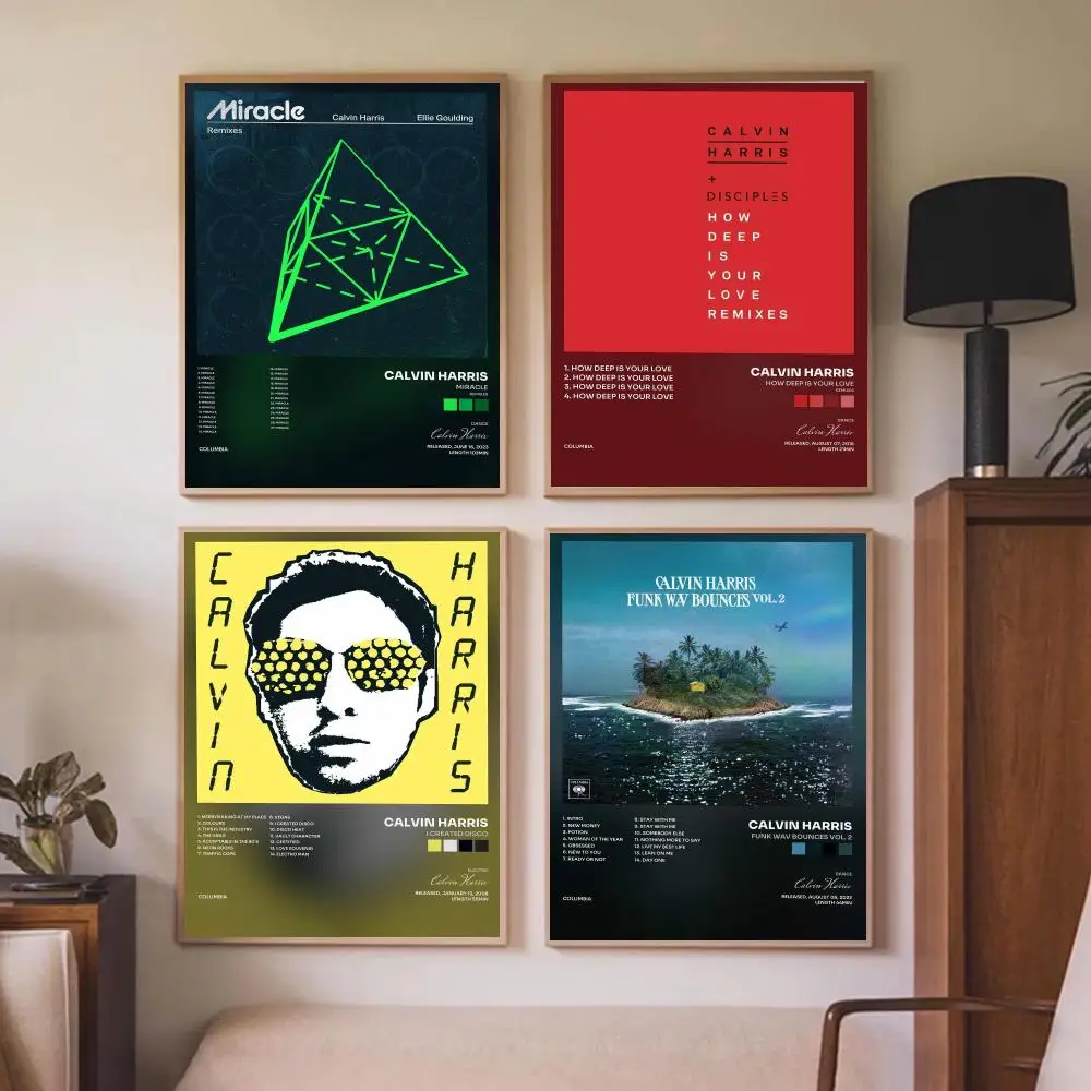 Famous DJ C-Calvin Harris Poster Wall Art Prints for Bedroom Living Room Office Home Decoration Hanging Artwork Gift