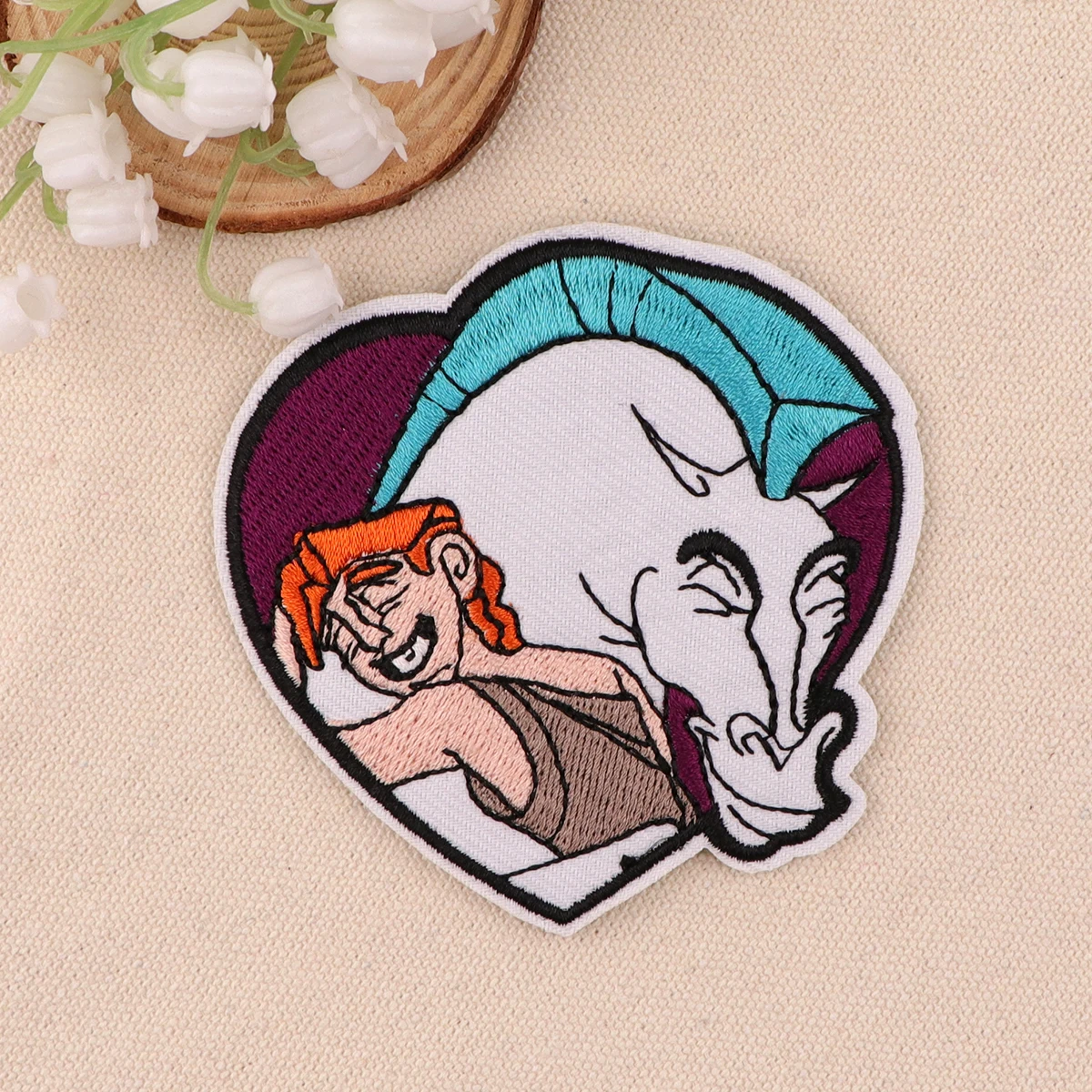 White Horse Embroidery Patch Cartoon Iron On Patches For Clothing Thermoadhesive Patches On Clothes DIY Sew Badges