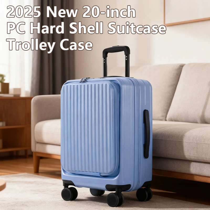 Maleta de viaje ligera, rígida, de PC de 20 pulgadas, expandible, multifuncional, con apertura frontal, tipo carrito de cabina, 2025