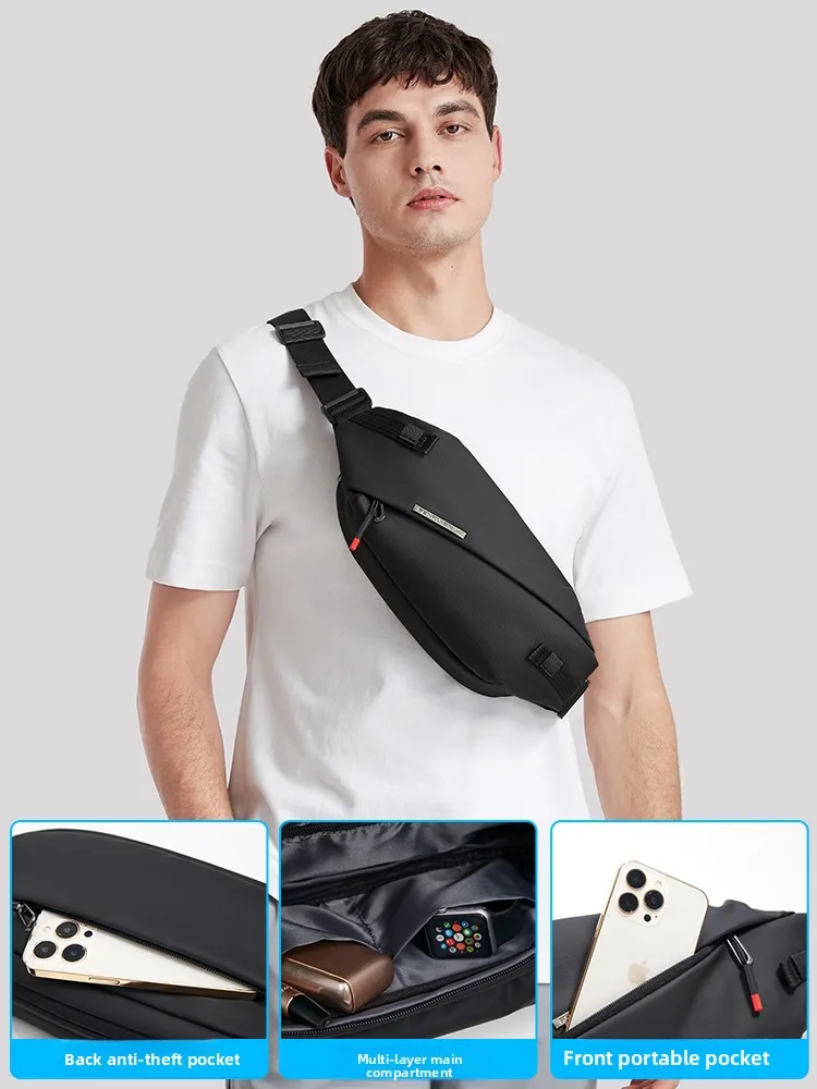 

Casual Crossbody Bag Men's Trendy Brand Chest Bag 2023 Leisure Waist Bag Lightweight Functional Street Sle Small Crossbody Bag