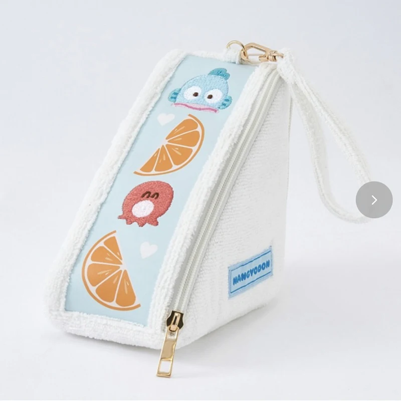 Nowa kosmetyczka Cinnamoroll My Melody Kawaii Sanrioed Anime Pompompurin Hangyodon Triangle Storage Bag Girl Heart Gift for Kids