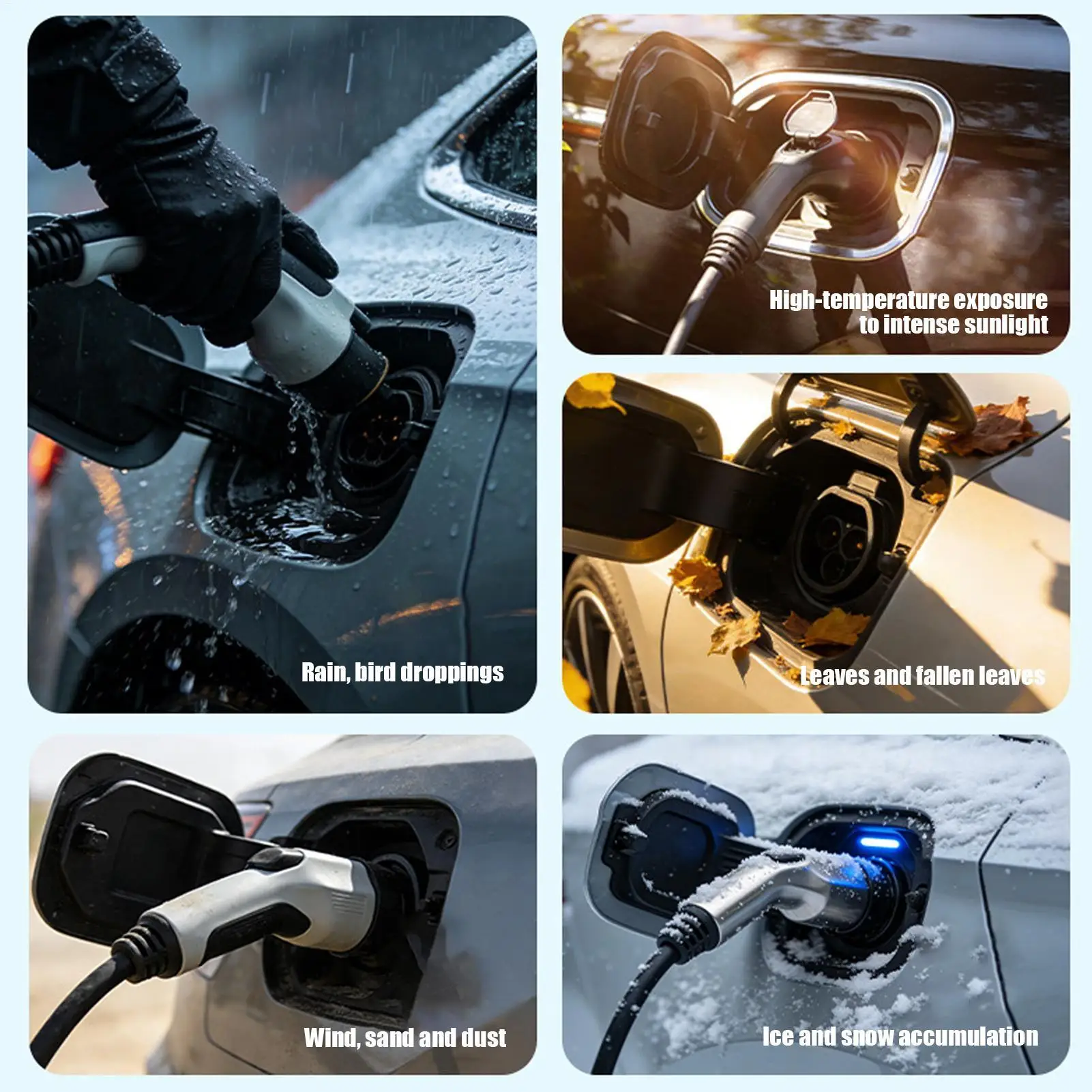 EV Charge Port Cover Magnetic Rainproof Protector EV Car Charging Port Cover Waterproof Oxford EV Charger Protective Cover