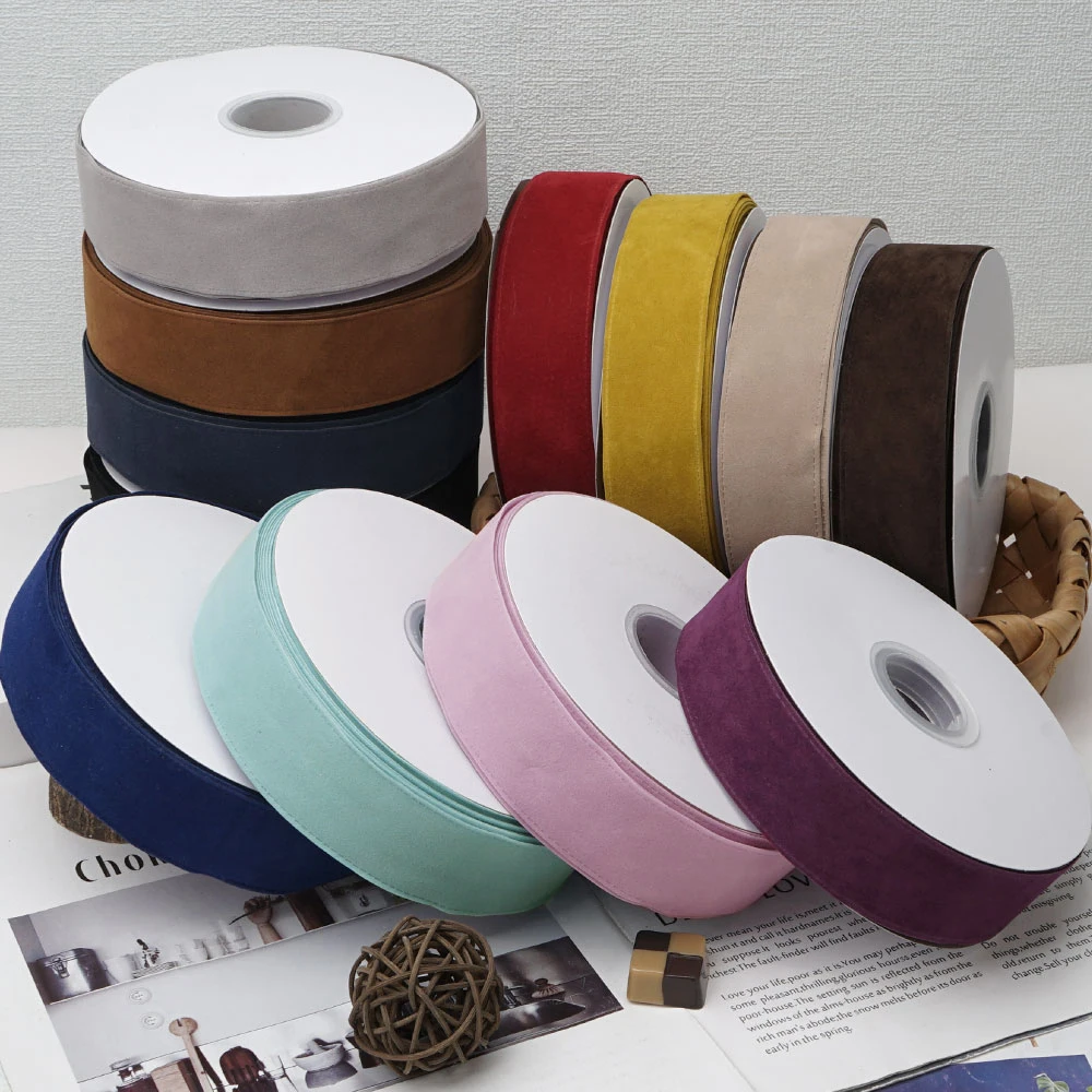 

Двусторонняя замшевая лента «сделай сам», 38 мм, 75 мм для рукоделия, швейные аксессуары, детский бант, 5 ярдов. R022