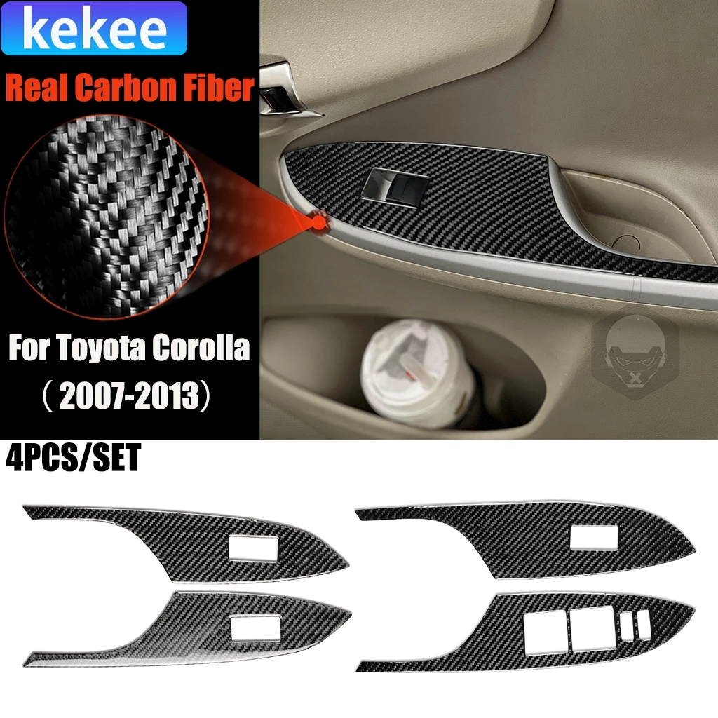 

Автомобильные аксессуары из углеродного волокна, панель подъема окна, модифицированная внутренняя накладка, мягкая наклейка для Toyota Corolla 2007 2008 2009-2013,