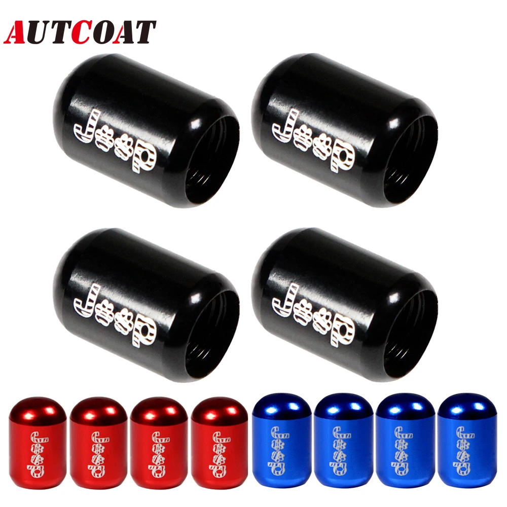 

AUTCOAT 4Pcs/Set Universal Car Wheel Tire Valve Stem Caps Dust Covers Aluminum Alloy for Bike Car Trucks Motorbike Bicycle