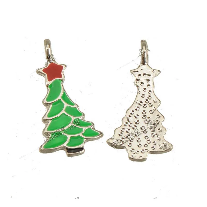 Christmas Ttree Charm Bracelets Diy Dangles Enamel Components Earrings Hanging 10pcs Jewelry Creation Handmade Parts Supplies