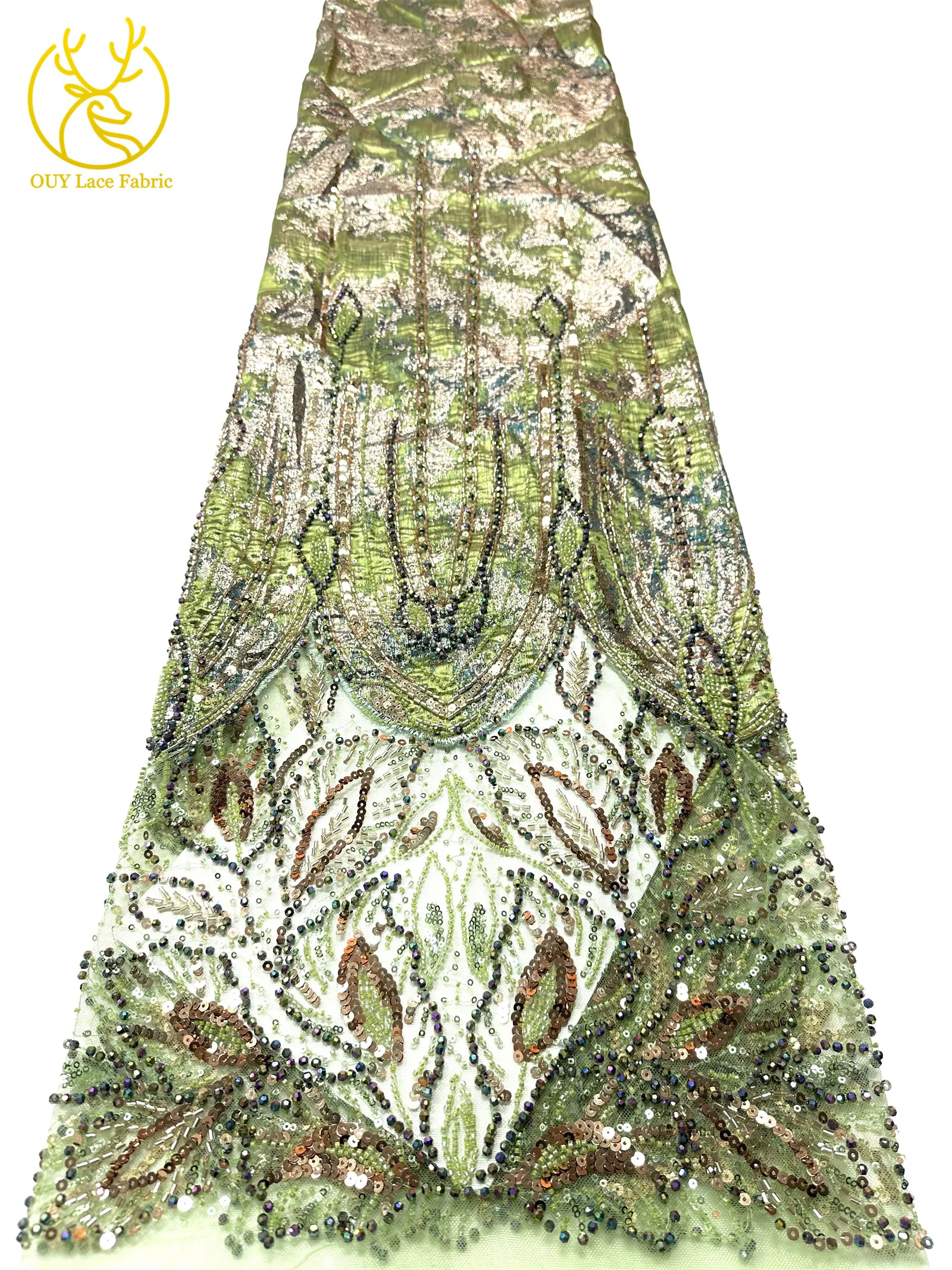 2026 Luxuriöser afrikanischer Chiffon-Spitzenstoff mit schweren Perlen, lila nigerianischer Pailletten-Spitzenstoff, geeignet für Damen-Partykleider – Detail 18