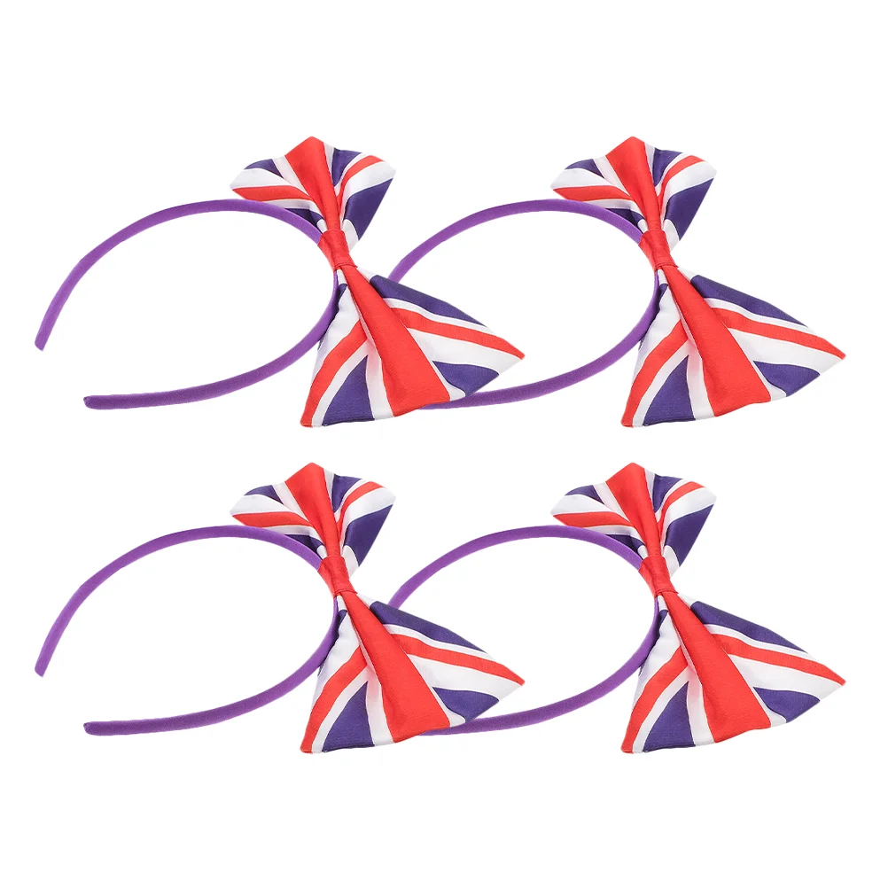 4 Pcs Bow Headdress Band Headbands Tie Women for Hair Satin Hairband Womens Women's