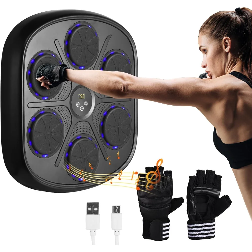 Music Boxing Machine, Boxing Machine with Boxings Gloves, Music Workout Machine, Smart Music Boxing Machine