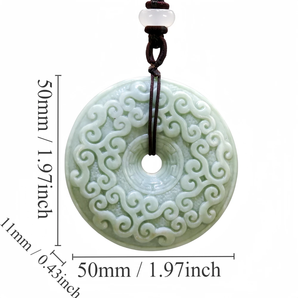 

Natural Real Jade Two-sided Auspicious Clouds Pendant Necklace Fashion Jewelry Accessories Chinese Carved Gifts for Men Women