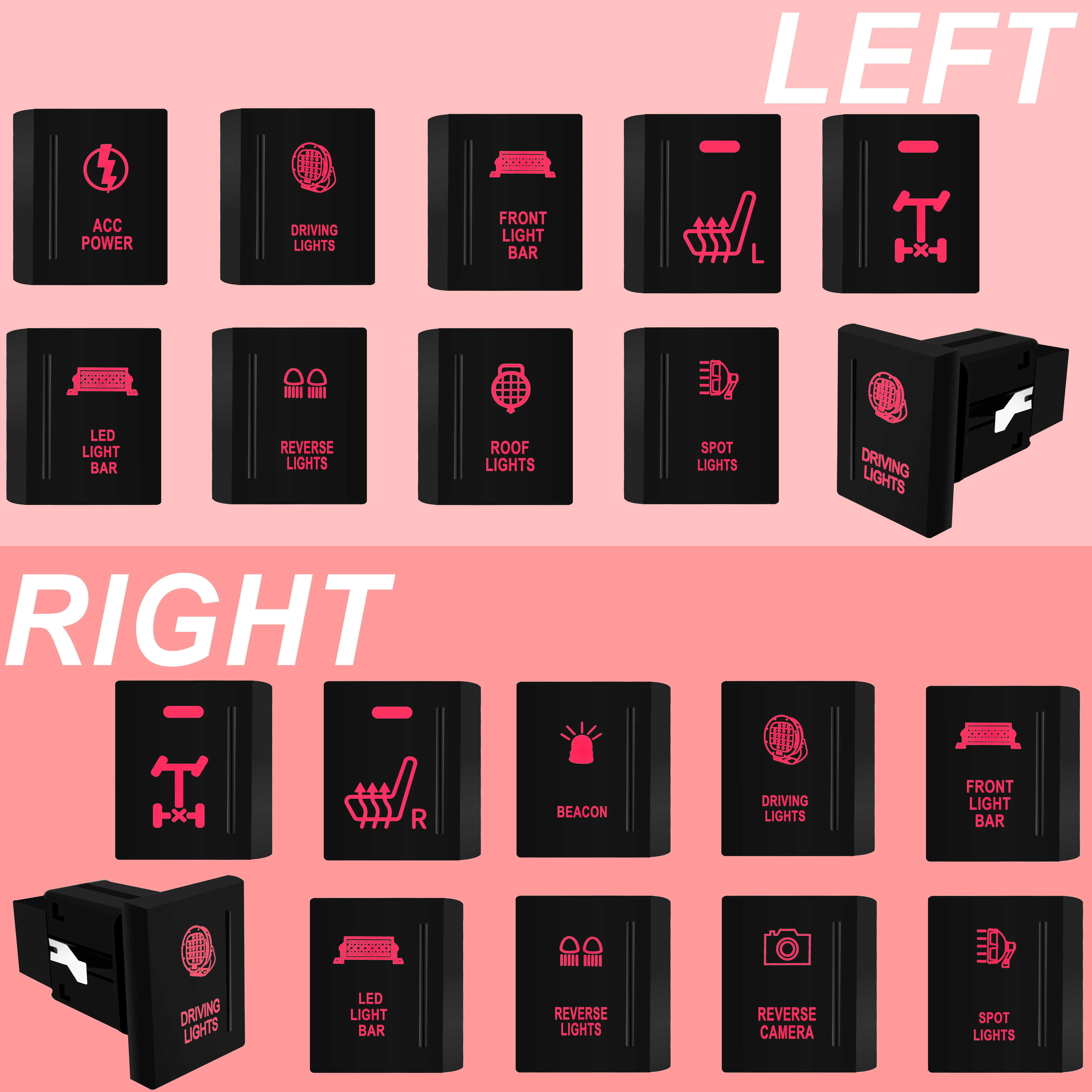 

12 В левый/правый кнопочный переключатель красный светодиодный фонарь ВКЛ./ВЫКЛ. С проводом для VW Volkswagen Amarok автомобильные аксессуары замена деталей